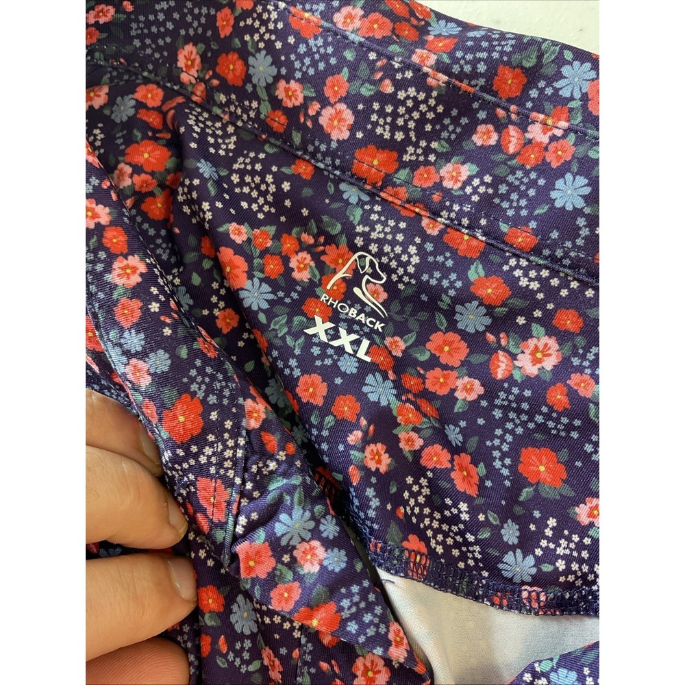 Rhoback Navy Polo with Pink Floral Print - Picture 5 of 9